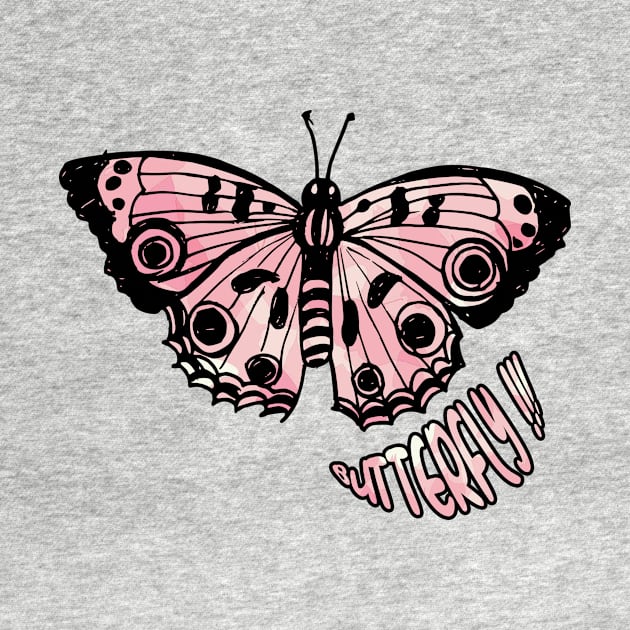 pink BUTTERFLY LOVER gift with cool pink wings by TareQ-DESIGN